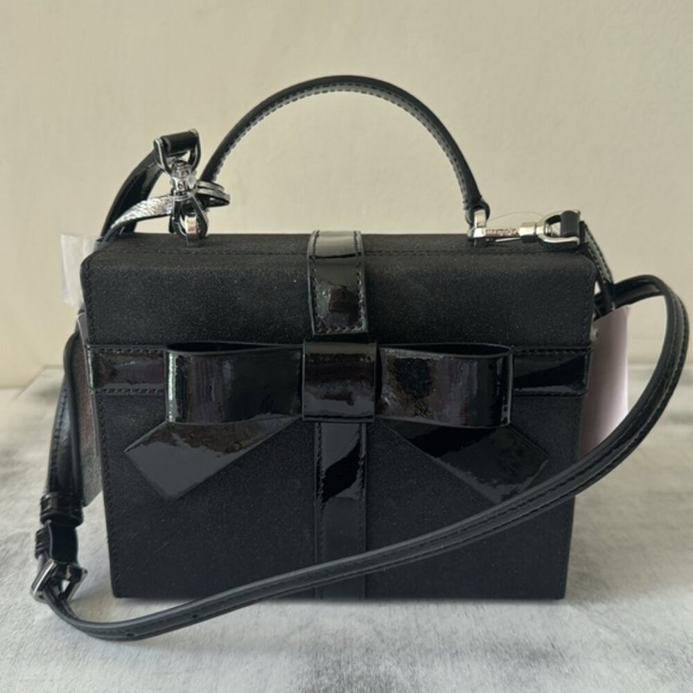 Kate Spade Wrapping Party Gift Box Glittering Crossbody Handbag Black - Picture 6 of 15